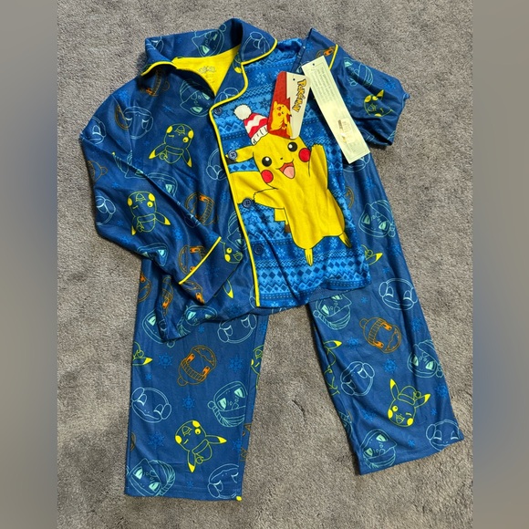 Toddler Boys Pokemon Pikachu Fleece 2 Piece Pajama Set XSMALL 4/5 - Picture 1 of 3